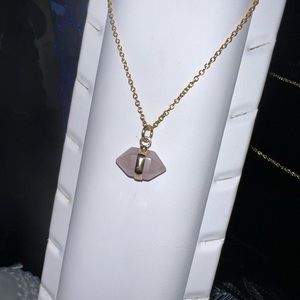 Rose Quartz Double Pointed Natural Stone Pendant